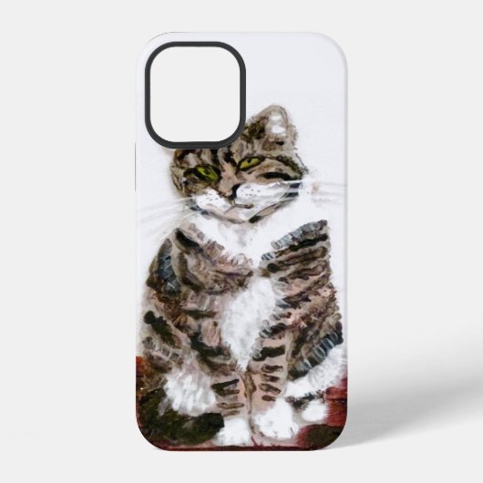 Coque iPhone 12 Cute Kitty Tabby Chat (Verso)