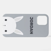 Coque iPhone 12 Cute Little Bunny Rabbit with Personalized (Verso Horizontal)