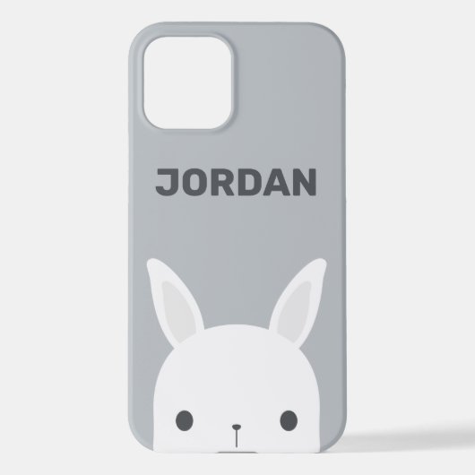 Coque iPhone 12 Cute Little Bunny Rabbit with Personalized (Verso)