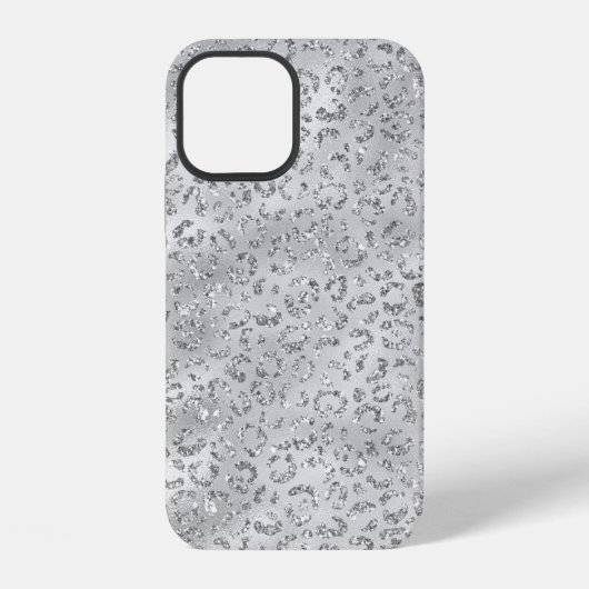 Coque iPhone 12 Cute Silver Cheetah Leopard Motif d'impression (Verso)