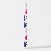 Coque iPhone 12 Cute Whales, Pattern of Whales, Sea Animals (Côté gauche)