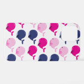 Coque iPhone 12 Cute Whales, Pattern of Whales, Sea Animals (Verso Horizontal)