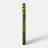 Coque iPhone 12 DAMASK GEM MONOGRAM Jaune (Côté gauche)
