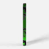Coque iPhone 12 DAMASK GEM MONOGRAM vert (Côté droit)