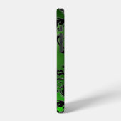 Coque iPhone 12 DAMASK GEM MONOGRAM vert (Côté gauche)