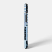 Coque iPhone 12 Décor de courtepointe, patchwork géométrique, tons (Côté gauche)