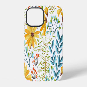 Coque iPhone 12 Décor fleuri coloré, décoration homogène