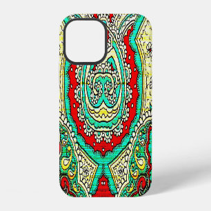 Coque iPhone 12 Décor néon arabesque : style années 80.