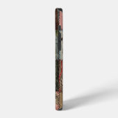 Coque iPhone 12 Découpe à patchwork, texture 3D. (Côté gauche)