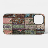 Coque iPhone 12 Découpe à patchwork, texture 3D. (Verso Horizontal)