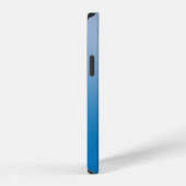 Coque iPhone 12 Dégradé minimal de bleu clair à bleu foncé (Côté droit)