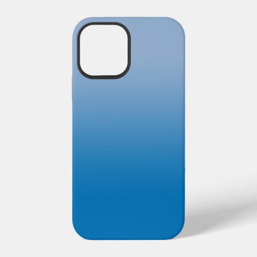 Coque iPhone 12 Dégradé minimal de bleu clair à bleu foncé (Verso)