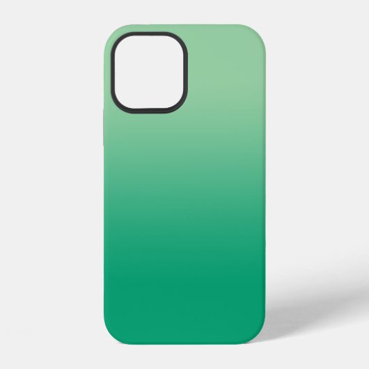 Coque iPhone 12 Dégradé minimal de vert clair à vert foncé (Verso)