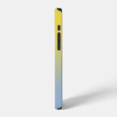 Coque iPhone 12 Dégradé minimal jaune à bleu clair (Côté gauche)