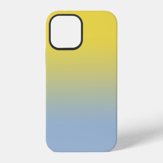 Coque iPhone 12 Dégradé minimal jaune à bleu clair (Verso)