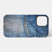 Coque iPhone 12 denim bleu (Verso Horizontal)