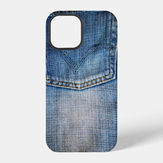 Coque iPhone 12 denim bleu (Verso)