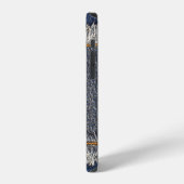 Coque iPhone 12 Denim Blue Jeans : Décontracté Double Patch (Côté gauche)