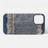 Coque iPhone 12 Denim Blue Jeans : Décontracté Double Patch (Verso Horizontal)
