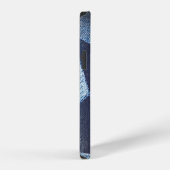 Coque iPhone 12 Denim Urbain : Patchwork rayé déchiré. (Côté droit)