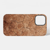Coque iPhone 12 Désert fissures d'érosion aride craquelé (Verso Horizontal)
