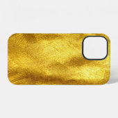 Coque iPhone 12 Design de Texture Dorée Luxueux (Verso Horizontal)