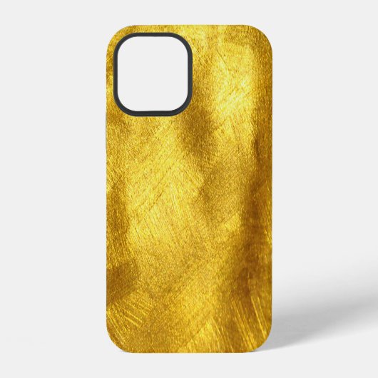 Coque iPhone 12 Design de Texture Dorée Luxueux (Verso)