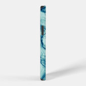Coque iPhone 12 Design moderne Abstrait bleu liquide (Côté droit)