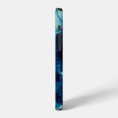 Coque iPhone 12 Design moderne Abstrait bleu liquide (Côté gauche)