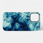 Coque iPhone 12 Design moderne Abstrait bleu liquide (Verso Horizontal)