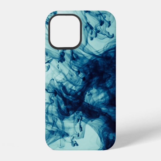 Coque iPhone 12 Design moderne Abstrait bleu liquide (Verso)