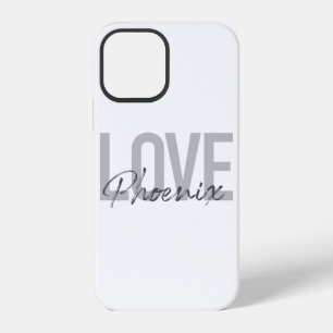Coque iPhone 12 Design urbain, simple, cool et moderne J'aime Phoe