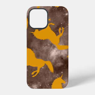 Coque iPhone 12 Dessin Abstrait à la Main de Licornes Chevaux Moti