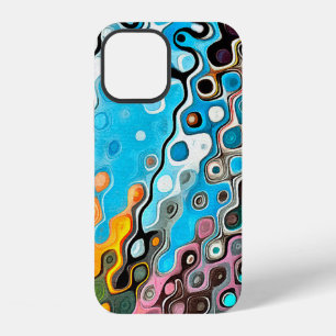 Coque iPhone 12 Dessin au pastel à l'huile. Fond de couleur abstra
