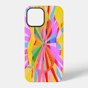 Coque iPhone 12 dessin créatif Abstrait, arrière - plan coloré.