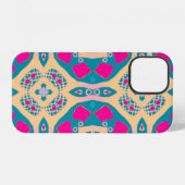 Coque iPhone 12 Dessin traditionnel. Répéter le patchwork péruvien (Verso Horizontal)