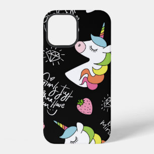 Coque iPhone 12 Dessins de licorne, fraise, ananas, glace