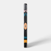 Coque iPhone 12 Disques vinyles : ensemble de LP rétro. (Côté gauche)