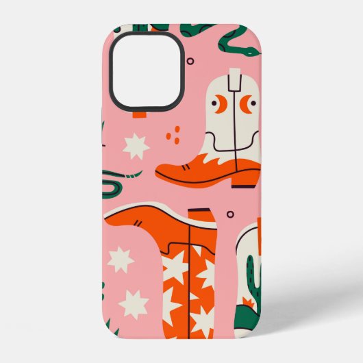 Coque iPhone 12 Divers modèles de bottes de cowboy (Verso)