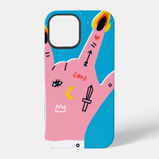 Coque iPhone 12 Doigts de feu abstraits (Verso)