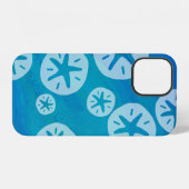 Coque iPhone 12 Dollar de sable blanc et bleu Motif Coque-Mate iPh (Verso Horizontal)
