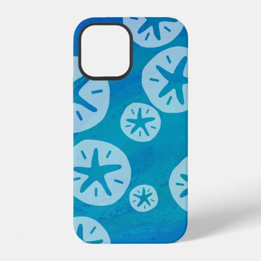 Coque iPhone 12 Dollar de sable blanc et bleu Motif Coque-Mate iPh (Verso)