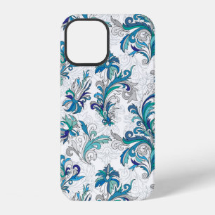 Coque iPhone 12 Doodle coloré floral pastel dessin à la main sans