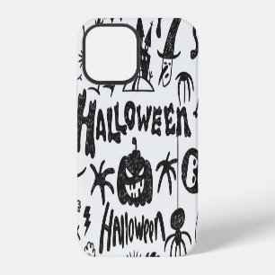 Coque iPhone 12 Doodles de monstres d'Halloween amusants