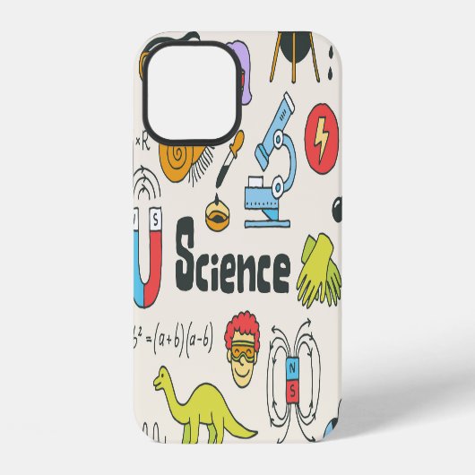 Coque iPhone 12 Doodles de science : Ensemble d'écoles à main. (Verso)