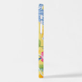 Coque iPhone 12 Dragon asiatique - Bleu sur pastel (Côté gauche)