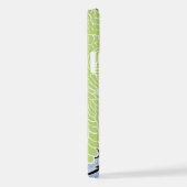 Coque iPhone 12 Dragon asiatique - Pastel floral vert citron (Côté droit)