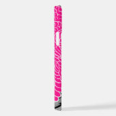 Coque iPhone 12 Dragon asiatique - Rose sur Floral noir (Côté droit)