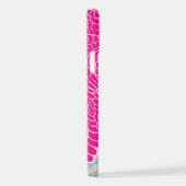 Coque iPhone 12 Dragon asiatique - Rose sur Pastel (Côté droit)