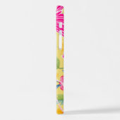 Coque iPhone 12 Dragon asiatique - Rose sur Pastel (Côté gauche)